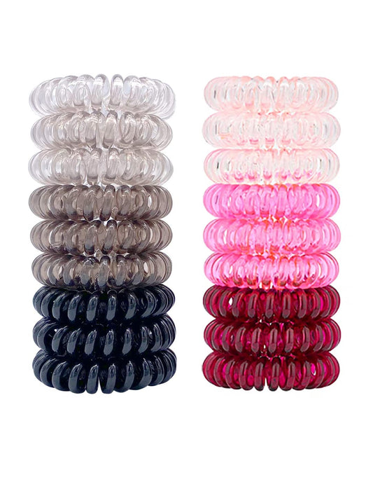 Yellow Chimes Rubber Bands for Women Hair Accessories for Women Hair Rubber Band 18 Pcs Multicolor Spiral Elastic Hair Rubber Bands for Women Hair Ties Ponytail Holders with Storage Box Gift For Women and Grils