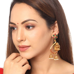 Yellow Chimes Earrings for Women and Girls Traditional Chandbali Earrings Gold Plated | Beads Drop Temple Earrings | Birthday Gift for girls and women Anniversary Gift for Wife (Style 6)