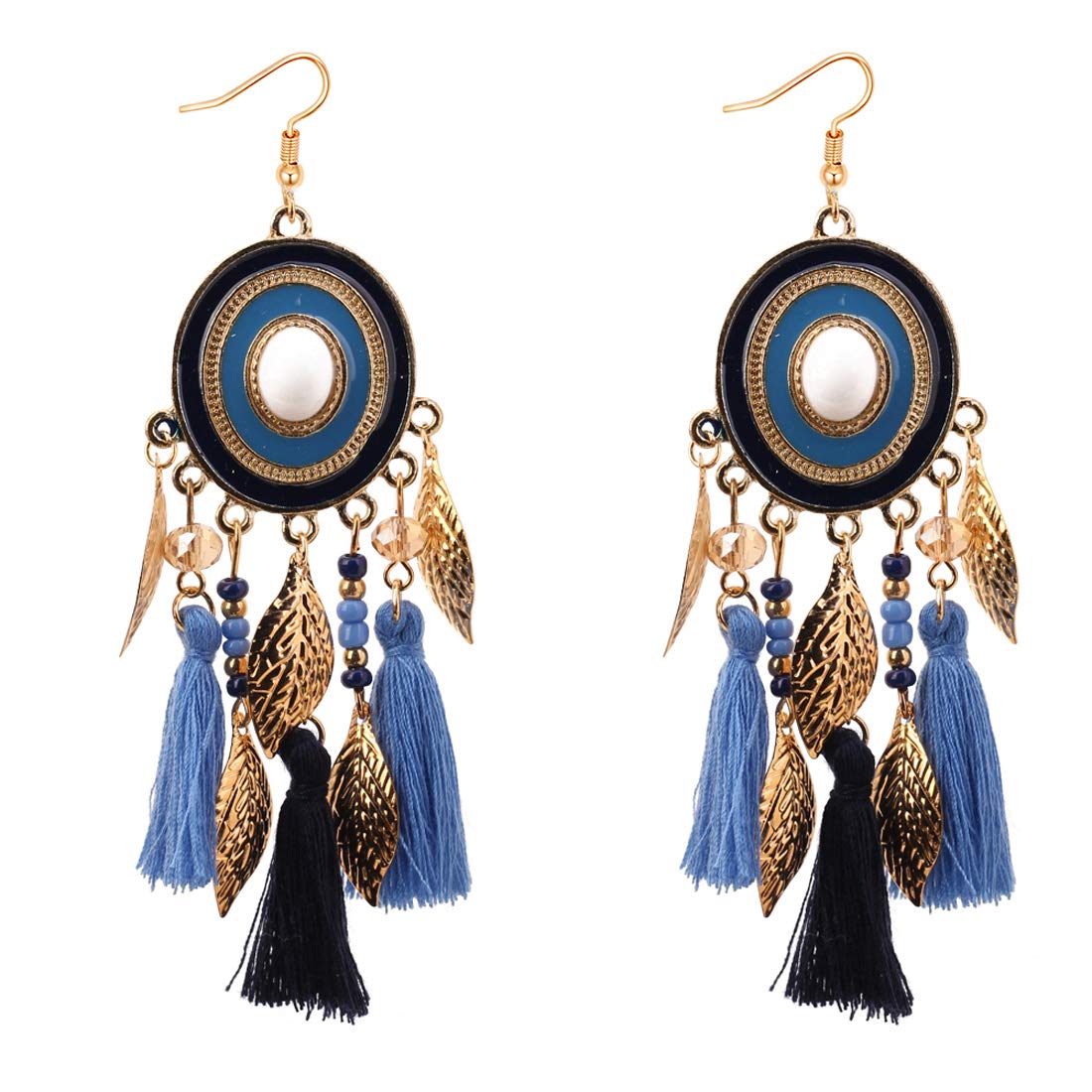 Yellow Chimes Tassel Earrings for Women Multicolor Enamel Beads Fabric Long Tassel Earring for Women And Grils