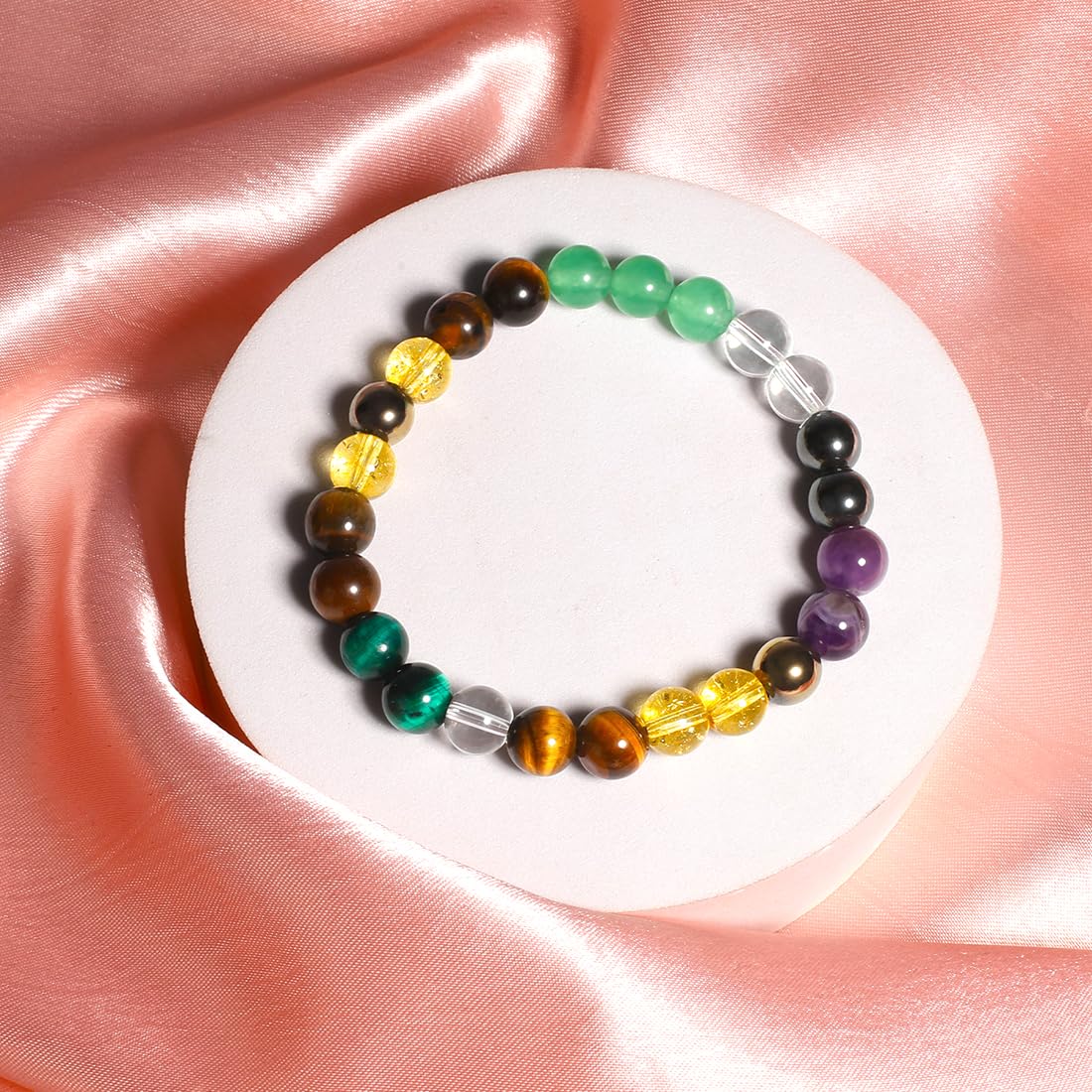 Yellow Chimes Bracelet for Women and Men Fashion Multicolor Beads Bracelets for Women Men | Tiger Eye Amethyst Healing Bead Bracelet | Birthday Gift For Boys & Girls | Unisex Beads Bracelet