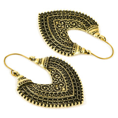 Yellow Chimes Vintage Indian Fashion Oxidized Gold Plated Metal Chandbali Earring for Women and Girls