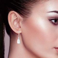 Yellow Chimes Drop Earrings for Women White Opal Earrings Elegant Design Silver Plated Drop Earrings for Women and Girls.