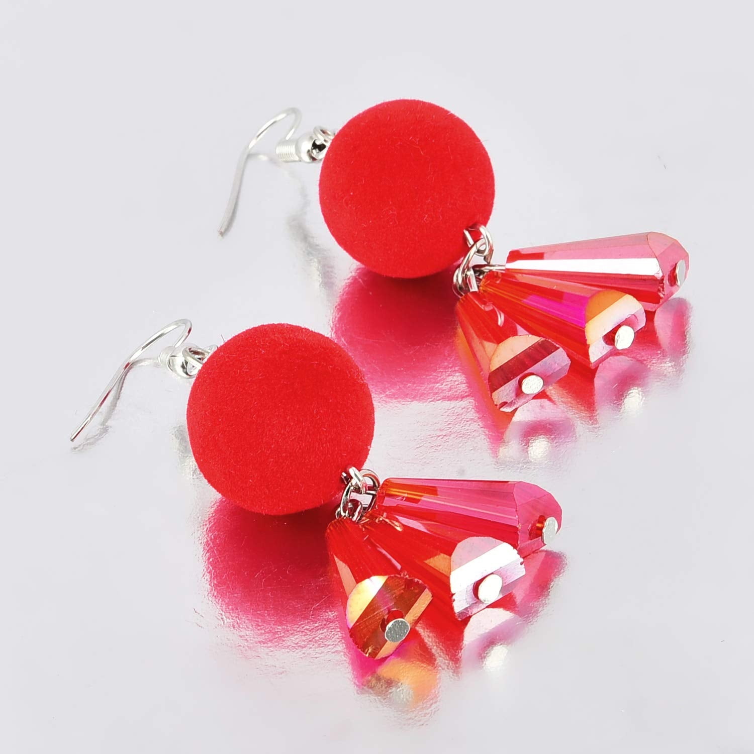 Red Tassel Earrings, Short Red and Gold Earrings, Small Tassel Earring –  PiggleAndPop