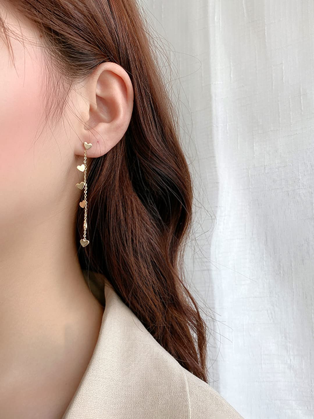 Yellow Chimes Earrings for Women and Girls Pearl Dangler | Gold Toned Heart Designed Long Danglers Earrings | Birthday Gift for girls and women Anniversary Gift for Wife