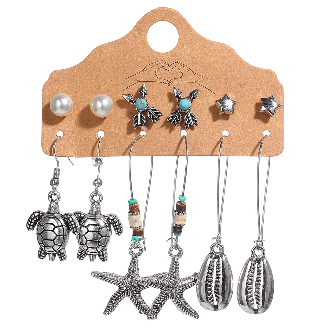 Yellow Chimes Latest Fashion Designs Combo of 12 Pairs Gold Plated Pearl Thread Dangle Stud Hoop Earrings Set for Women and Girls, Medium