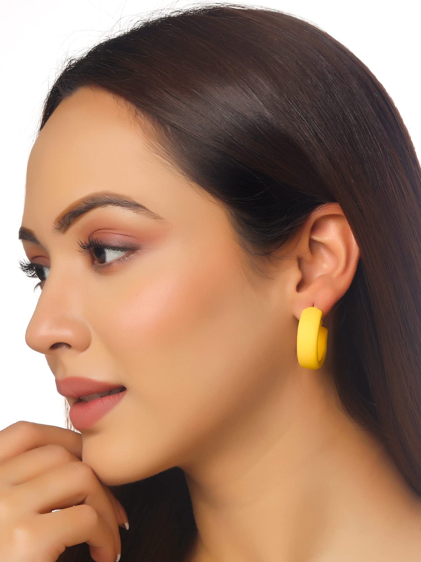 Yellow Chimes Hoop Earrings for Women Fashion Circle Shaped Hoops Earrings Set | Multicolor Hoops Bali Combo of 5 Pairs Earrings for Girls | Birthday Gift for Girls & Women Anniversary Gift for Wife