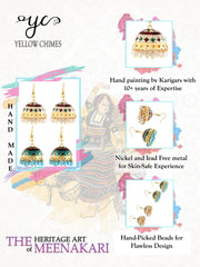 Yellow Chimes Earrings for Women and Girls Traditional Multicolor Meenakari Jhumka | Gold Plated Jhumki Combo Earrings Set | Birthday Gift for girls and women Anniversary Gift for Wife