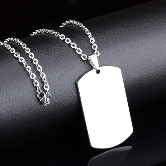 Yellow Chimes Pendant for Men and Boys Silver Dog Tag for Men | Stainless Steel Army Dog Tag Chain Pendants for Men | Birthday Gift for Men and Boys Anniversary Gift for Husband