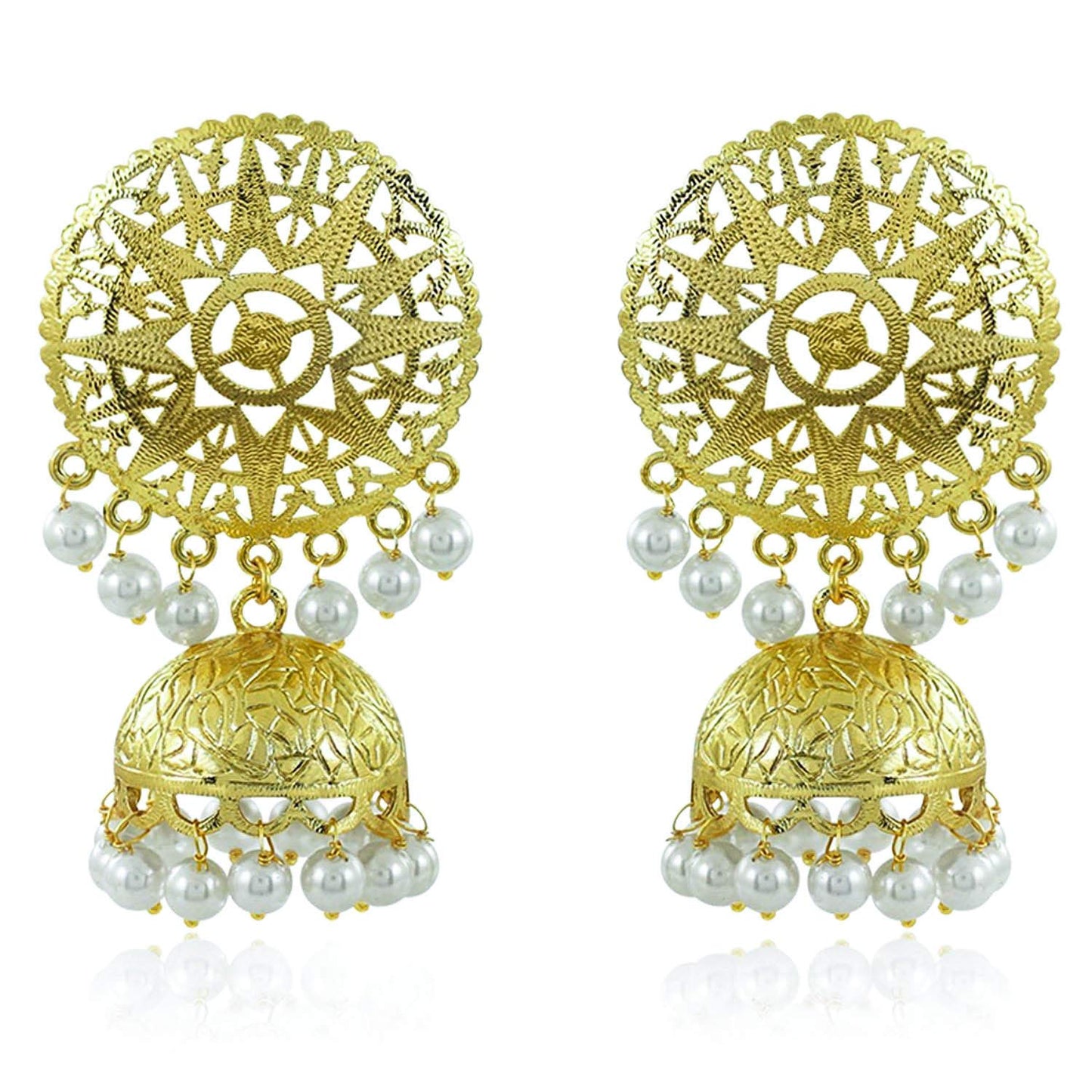 Yellow Chimes Latest Stylish Contemporary Pearl Jhumka Earrings for Women and Girls