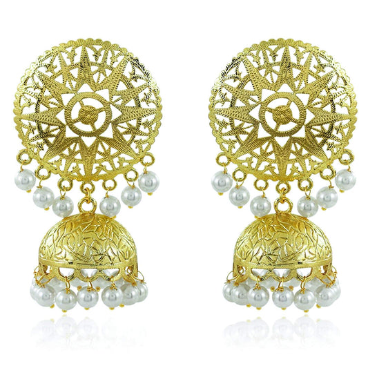 Yellow Chimes Latest Stylish Contemporary Pearl Jhumka Earrings for Women and Girls