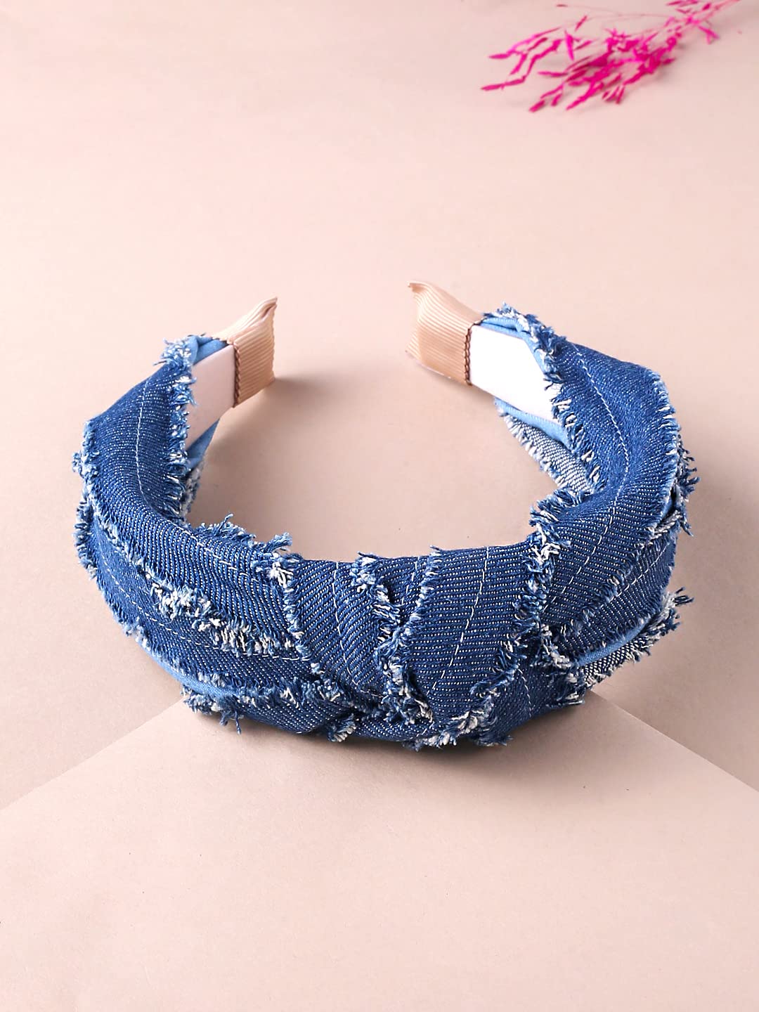 Yellow Chimes Hair Band for Women Girls Hair Accessories for Women Solid Headband for Women Knot Fabric Hair Band for Girls Blue Turban Headband Cross Knot Hair Bands Elastic Hair Accessories for Women