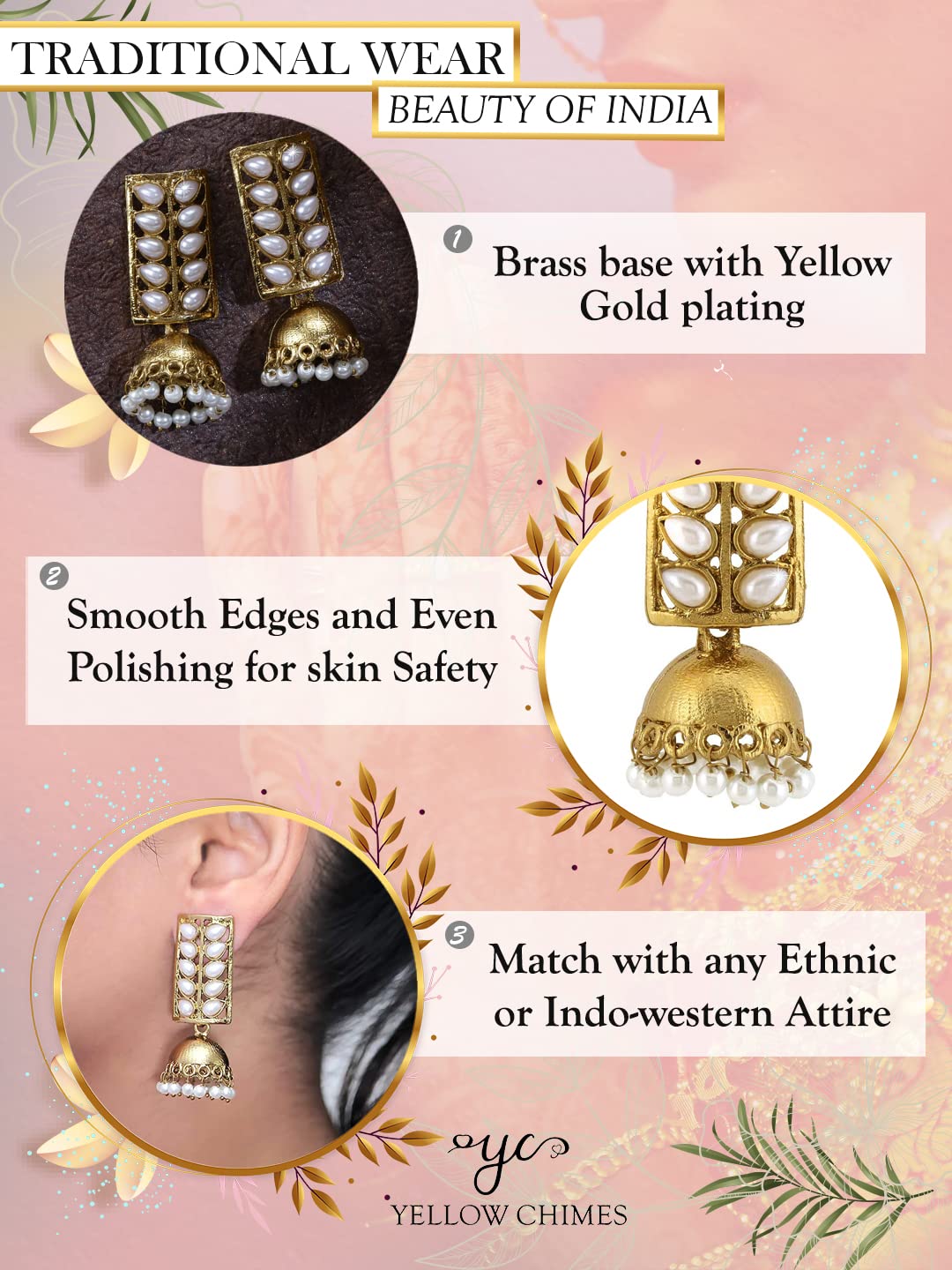 Premium Gold Platted Glorious Trendy Designer Earrings with Finger Ring Wear  For Women - African Boutique