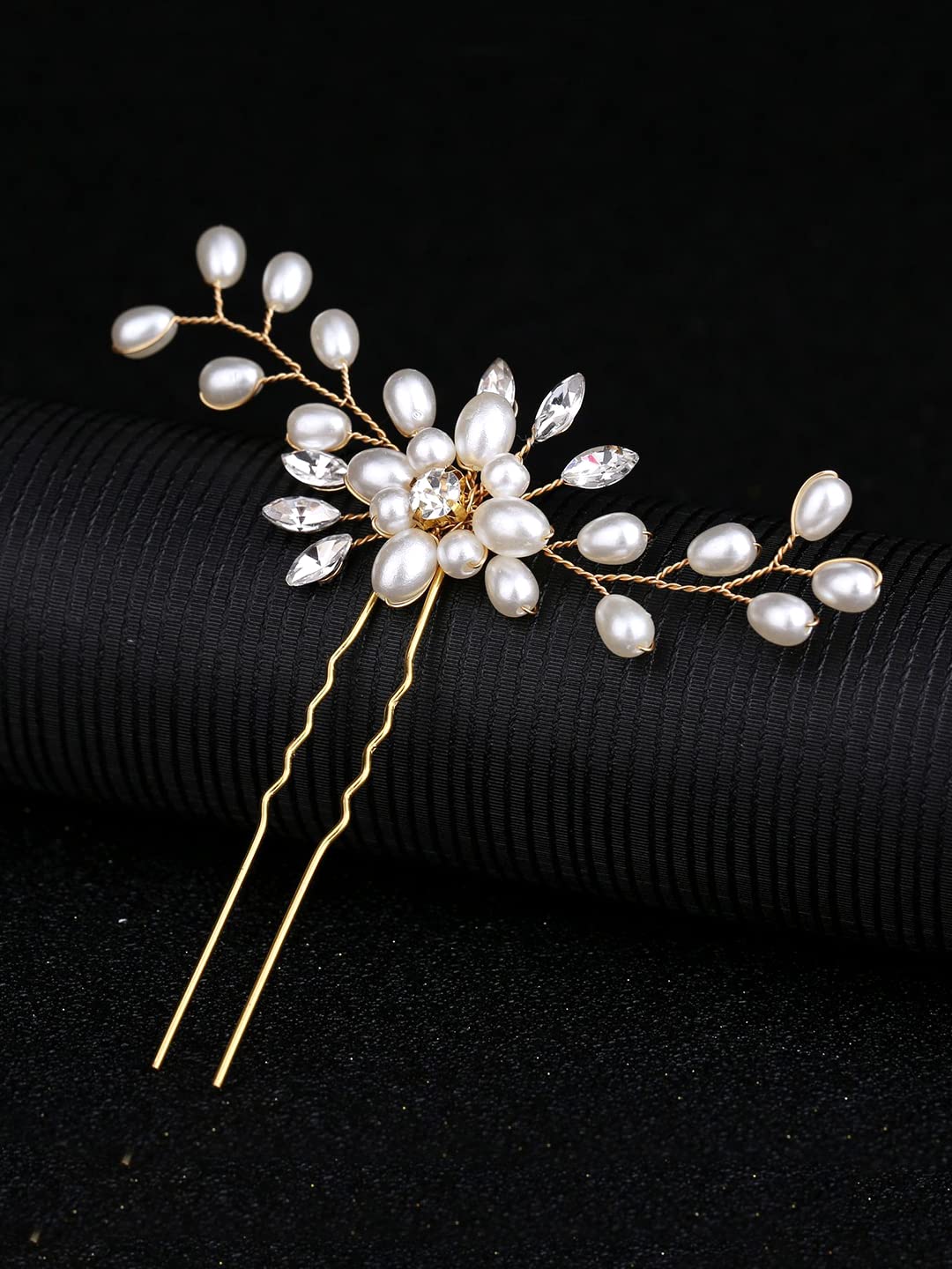 Yellow Chimes Comb Pin for Women Hair Accessories for Women Floral Comb Clips for Hair for Women Bridal Hair Pins for Women Bridal Hair Accessories for Wedding Side Pin / Comb Pin / Jooda Pin Accessories for Women