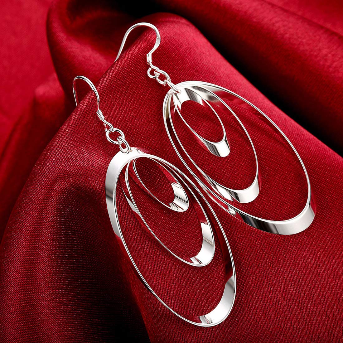 Yellow Chimes Loops of Ovals Alloy Dangle Earring for Women & Girls