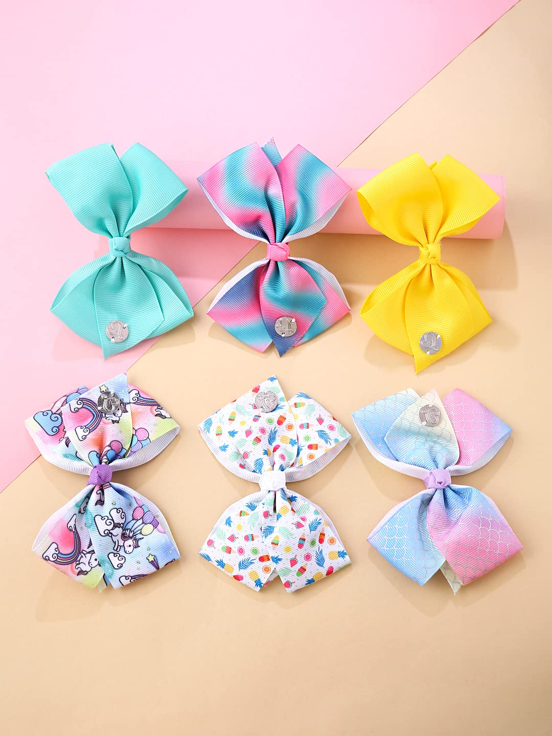 Melbees by Yellow Chimes Hair Clips for Girls Kids Hair Accessories for Girls Hair Clip Alligator Clips Set of 6 PCS Multicolor Cute Bow Hair Clips for Baby Girls Baby Hair Clips For Kids Toddlers