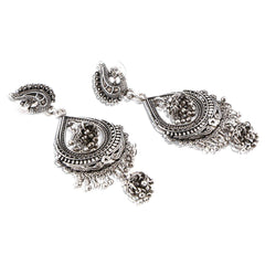 Kairangi Oxidised Jhumka Earrings for Women Crafted Silver Oxidised Traditional Jhumka Chandbali Earrings for Women and Girls
