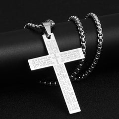 Yellow Chimes Pendant for Men and Boys Silver Pendants For Men | Stainless Steel Lord's Prayer Cross Pendant Necklace Chain for Men | Birthday Gift for Men and Boys Anniversary Gift for Husband