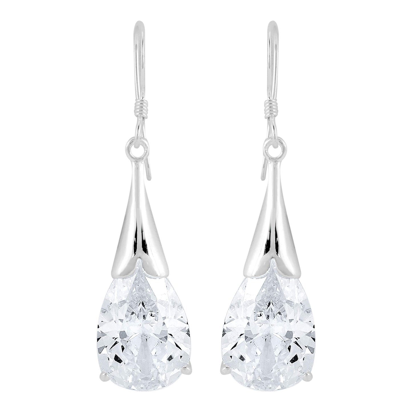 Yellow Chimes 925 Sterling Silver Hallmark and Certified Purity Crystal Drop Earrings for Women and Girls