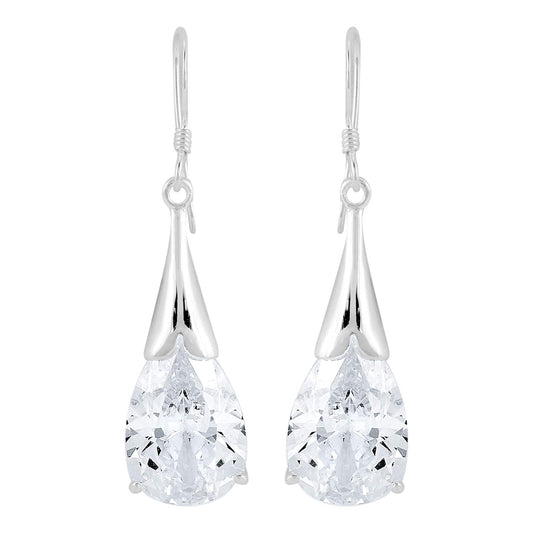 Yellow Chimes 925 Sterling Silver Hallmark and Certified Purity Crystal Drop Earrings for Women and Girls