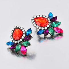 Yellow Chimes Sparkling Leafs Multicolor Stud Earring for Women & Girls