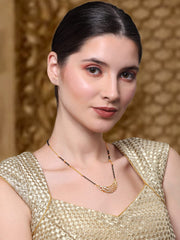 Yellow Chimes Mangalsutra for Women Gold Plated AD/American Diamond Crystal Studded Floral Designed Mangalsutra for Women and Girls