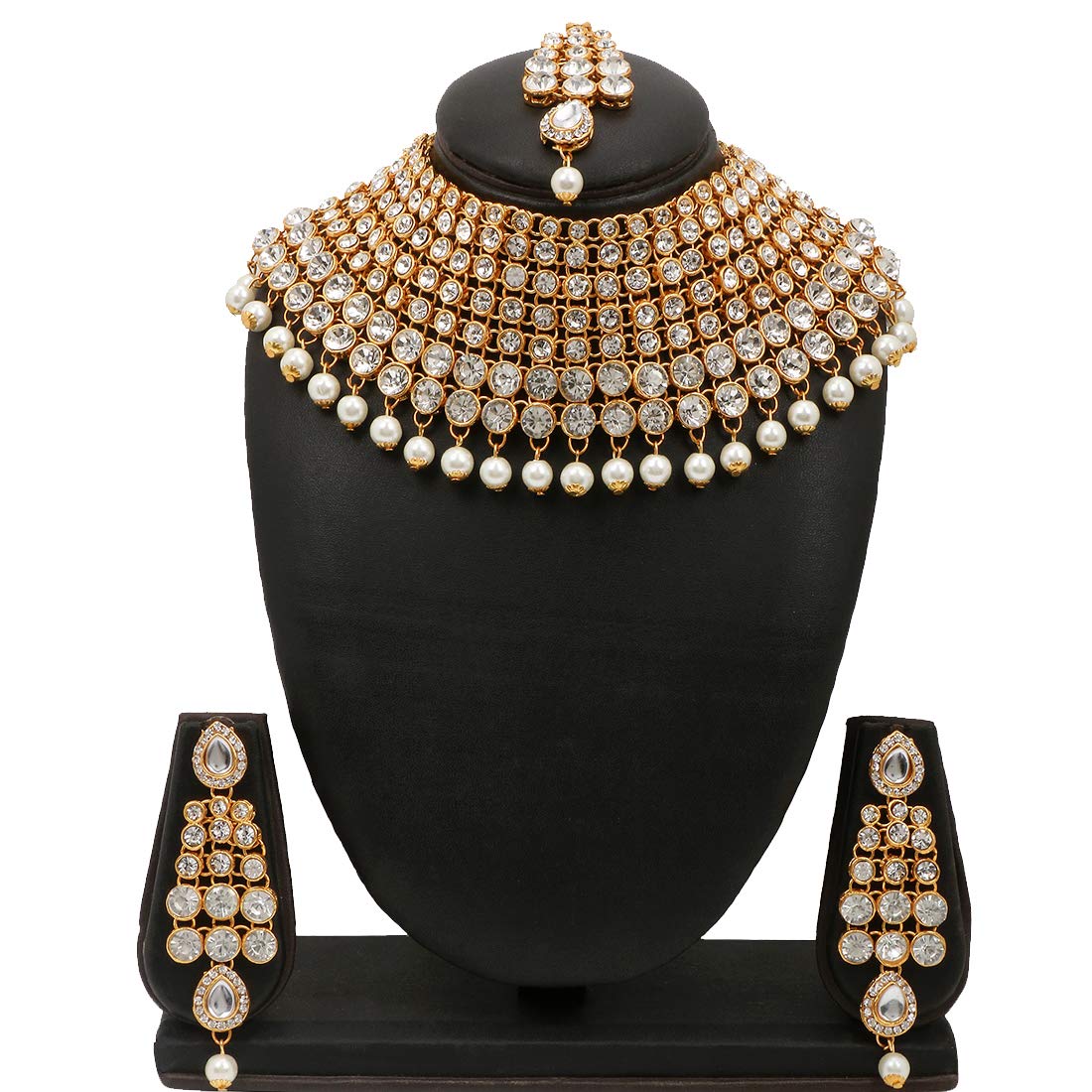Soni Art Jewellery Gold Plated Kundan Bridal Set