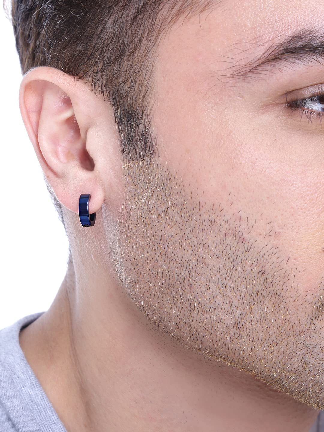 Nail Huggie Hoop Earrings for Men Hoop Men Cartilage Huggie Earring Na –  The Clinda