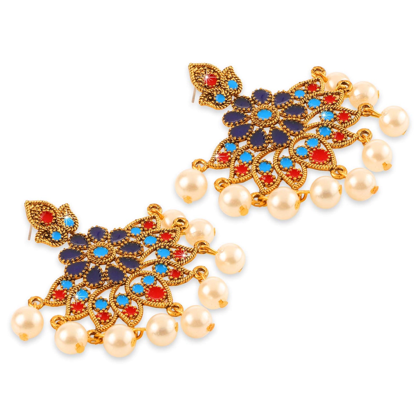 Yellow Chimes Beautifully Enamelled Stylish Gold Plated Meenakari Chandbali Earrings for Women and Girls…