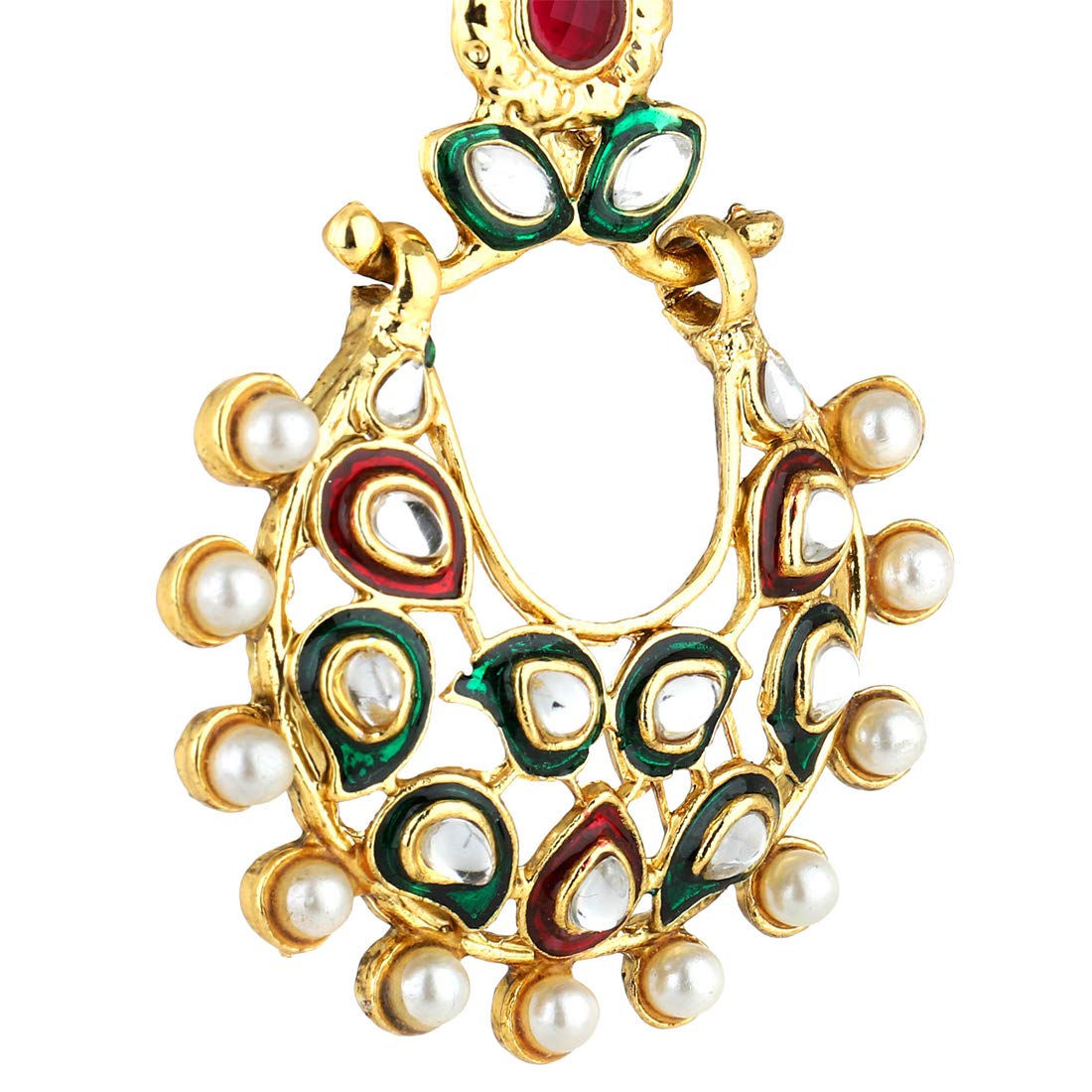 Yellow Chimes Traditional Kundan Jadau Chandbali Earrings for Women and Girls