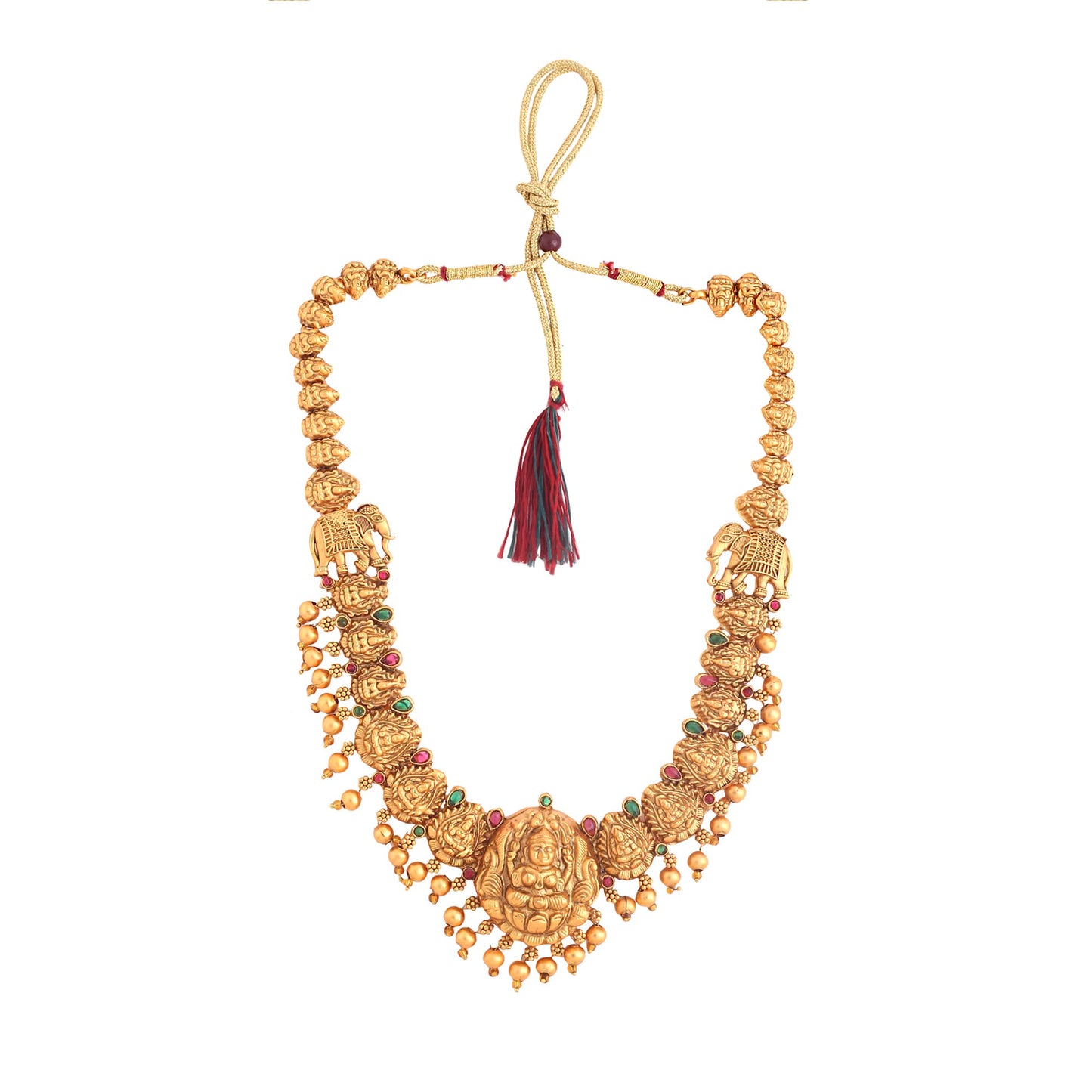 Yellow Chimes Jewellery Set for Women and Girls Temple Jewellery Set | Gold Plated Long Necklace Temple Jewellery Set | Birthday Gift for girls and women Anniversary Gift for Wife