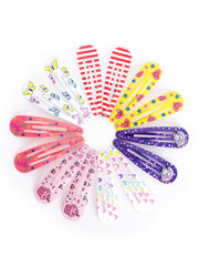 Melbees by Yellow Chimes Hair Clips for Girls Kids Hair Clip Hair Accessories for Girls Baby's 14 Pcs Printed Multicolor Snap Hair Clips Tic Tac Clips Hairclips for kids Baby Teens & Toddlers