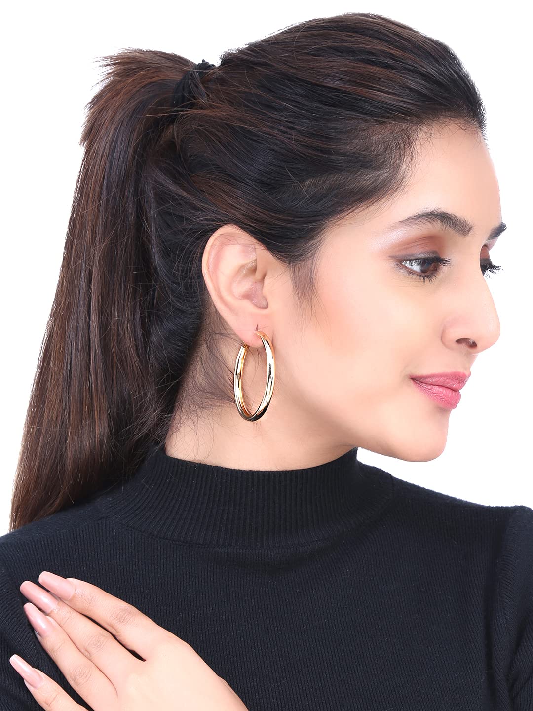 Kairangi Hoop Earrings for Women Set Of 9 Pairs Gold Plated Combo Hoop Stud Earrings Set For Women and Girls