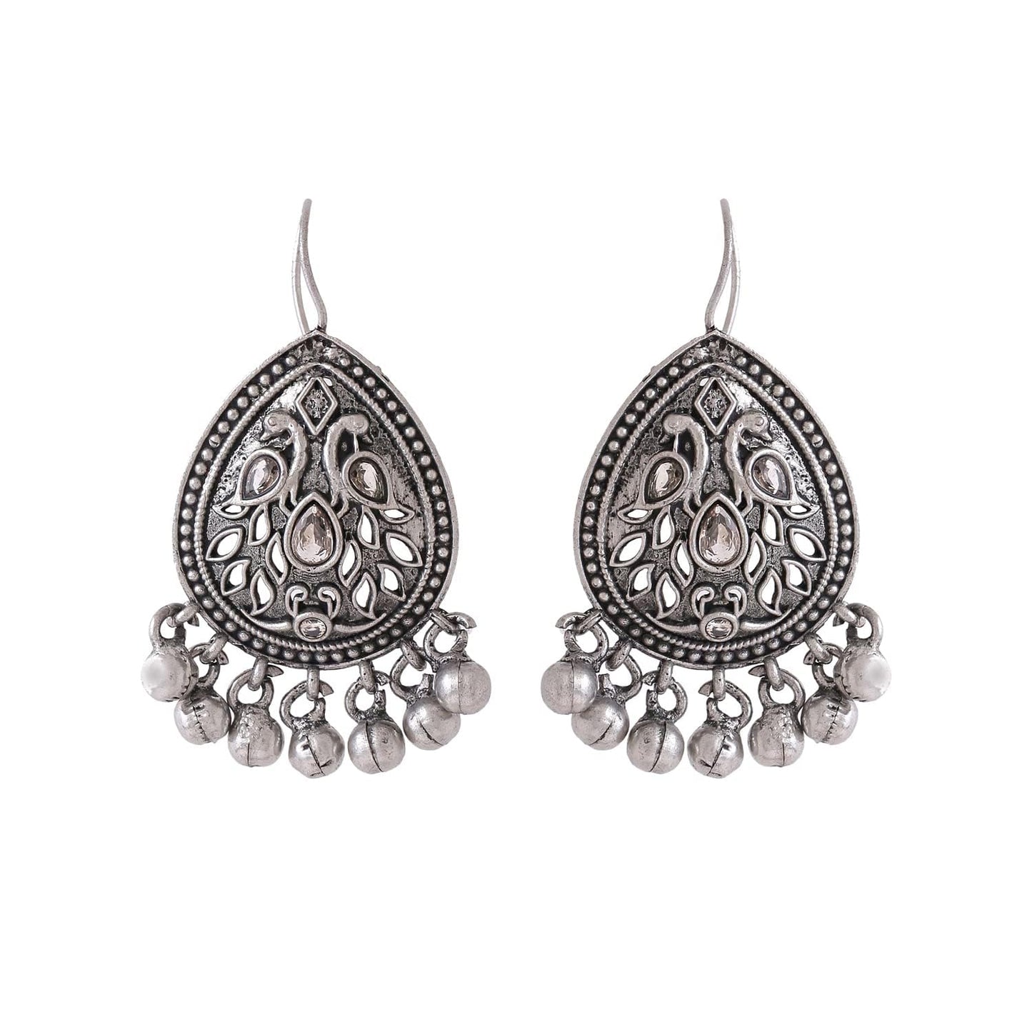 Kairangi Earrings for Women and Girls Silver Oxidised Drop Earrings | Silver Oxidised Drop Earrings|Birthday Gift For girls and women Anniversary Gift for Wife