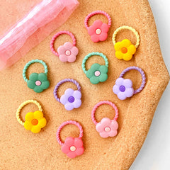 Melbees by Yellow Chimes Hair Clips Rubber Bands for Kids Multicolor Floral Icecream Shaped Rubberbands With Hairclips for Kids and Girls Hair Accessories for Girls and Kids.