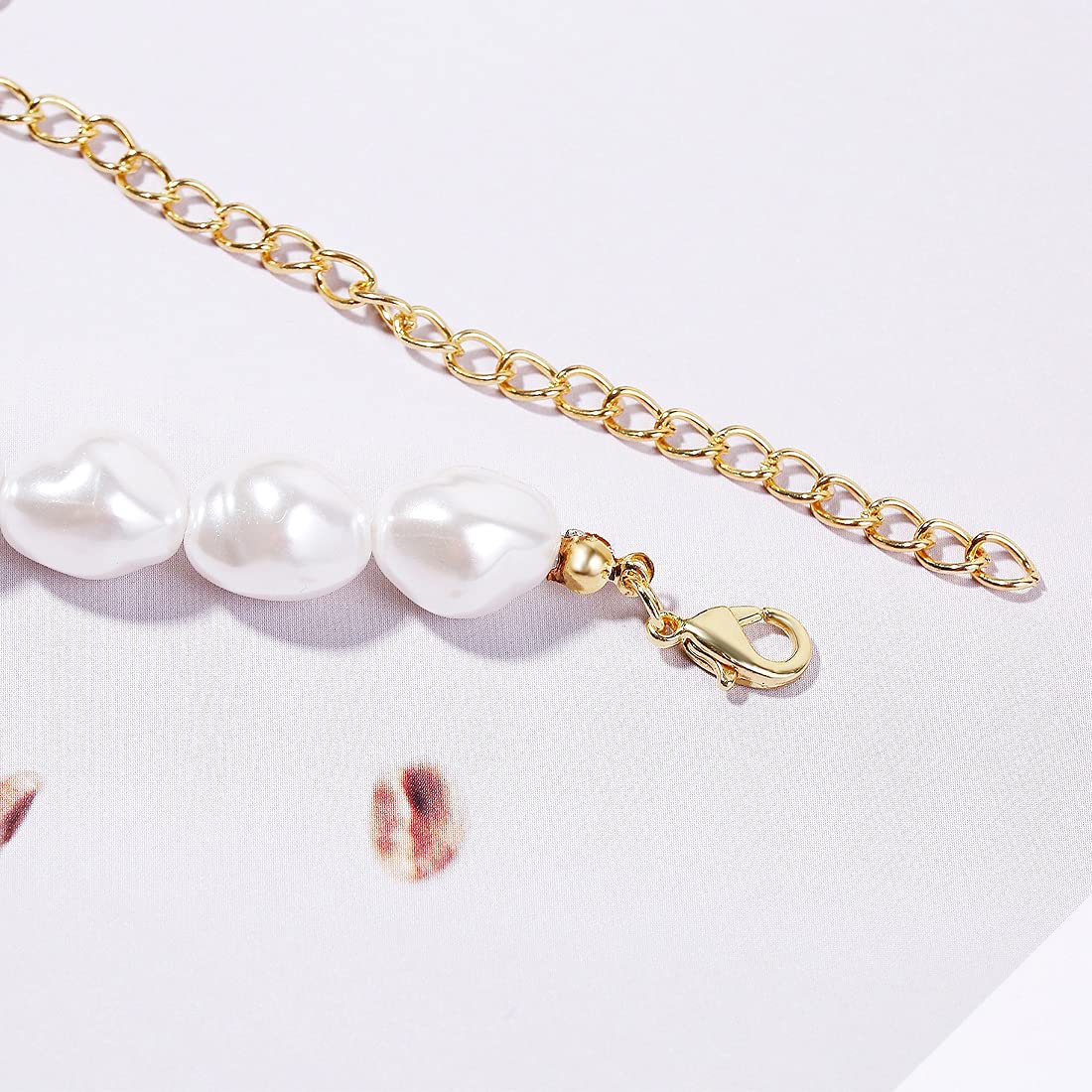 Yellow Chimes Choker Necklace for Women White Pearl Choker Necklace Fashion Looks Choker Necklace for Women and Girls.