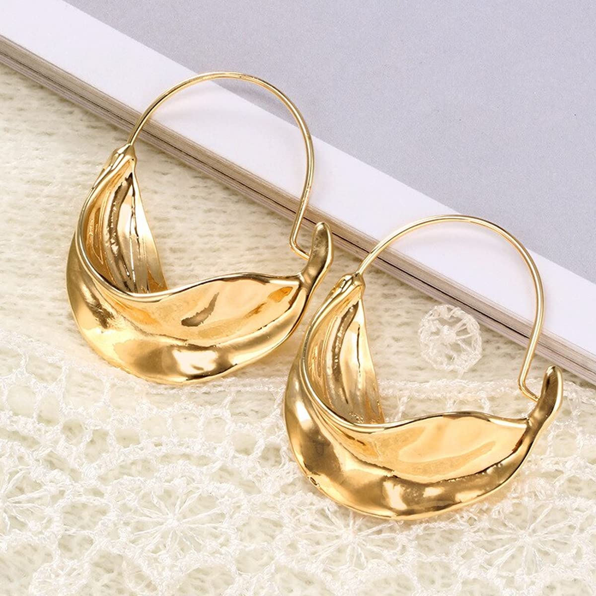 Yellow Chimes Earrings For Women Gold Toned Twisted Huggie Earrings For Women and Girls