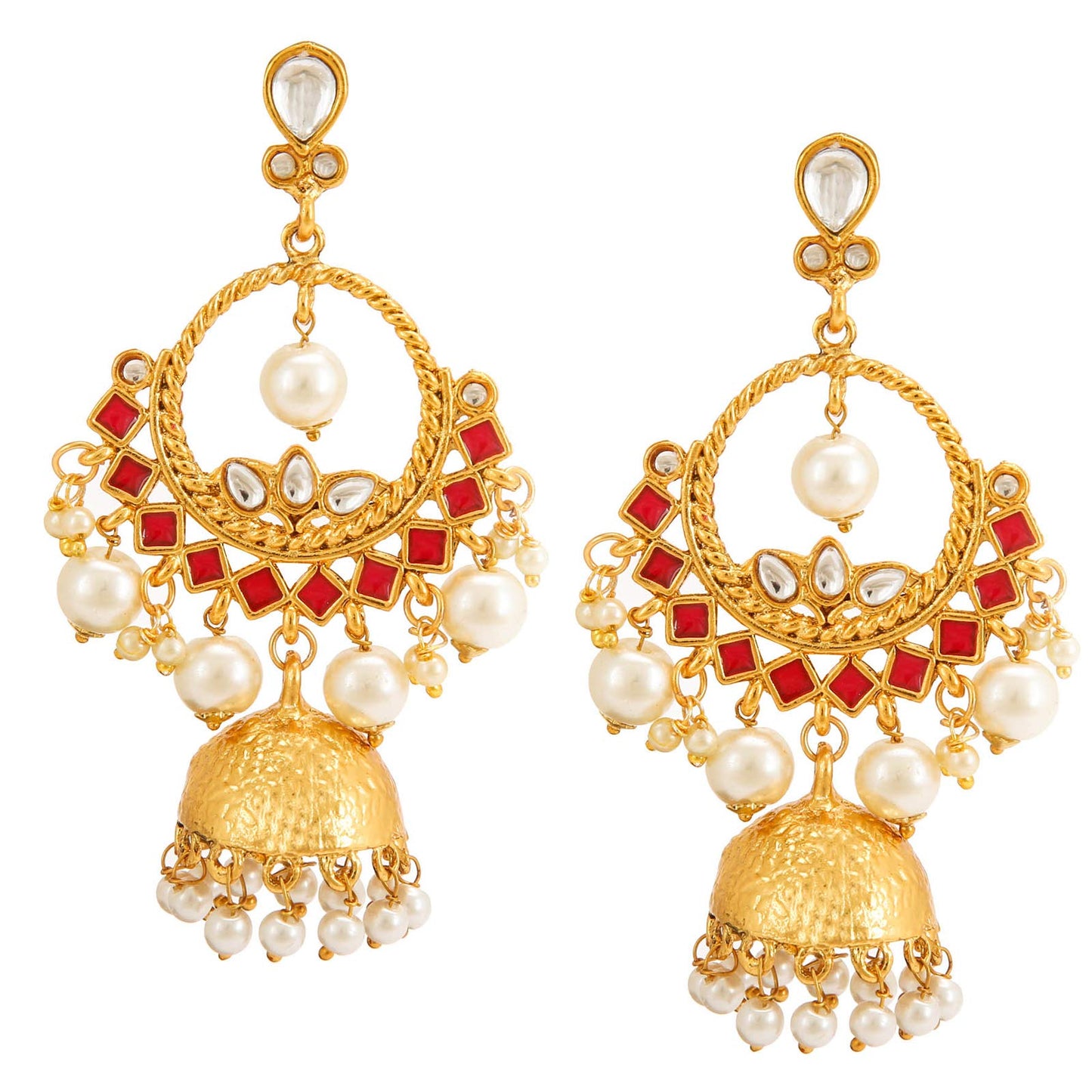 Yellow Chimes Jhumka Earrings for Women Traditional Gold Plated Pearl Long Chandbali Jhumka Earrings for Women and Girls