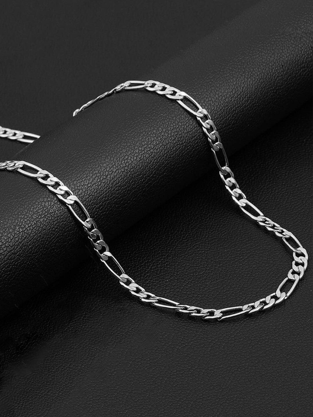 Yellow Chimes Chain for Men and Boys Silver Figaro Neck Chain for Men | Stainless Steel Chains for Men | Birthday Gift for Men and Boys Anniversary Gift for Husband