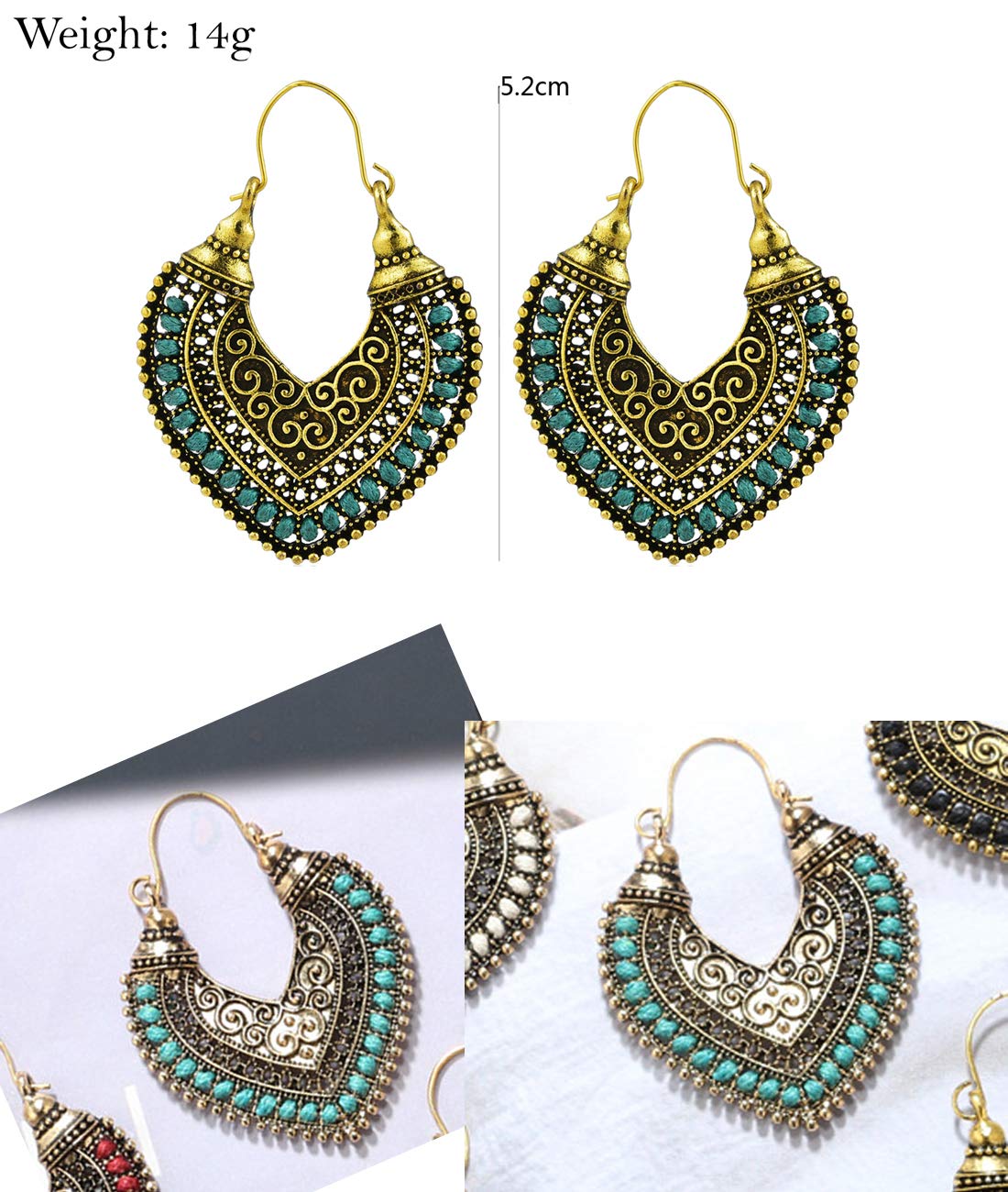 Yellow Chimes Oxidized Indian Traditional Fancy Earrings Chandbali for Women and Girls