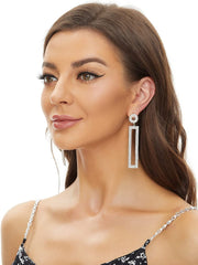 Yellow Chimes Earrings For Women Silver Toned Crystal Studded Dangler Earrings For Women and Girls