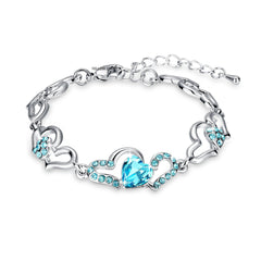 Kairangi Blue Metal Crystal Cz Charm Bracelet for Women