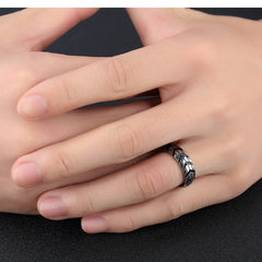 Yellow Chimes Rings for Men Western Style Silver toned Stainless Steel band designed Contemporary Ring for Men and Boys