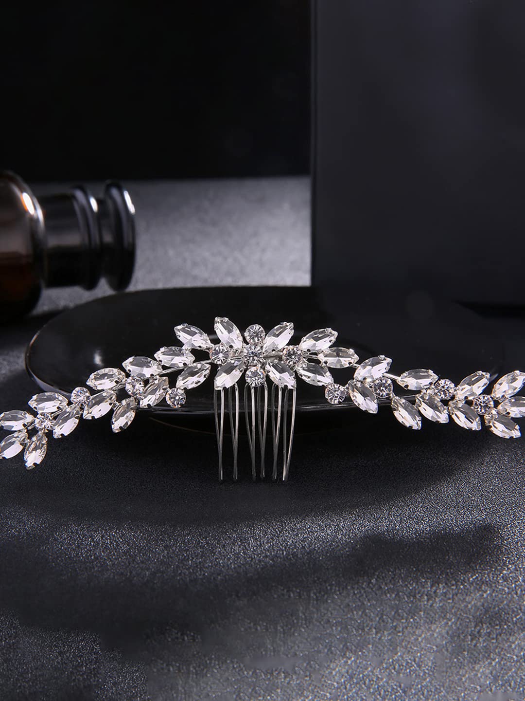 Yellow Chimes Comb Pin for Women Hair Accessories for Women White Crystal Comb Clips for Hair for Women Hair Pin Bridal Hair Accessories for Wedding Side Pin/Comb Pin/Juda Pin Accessories for Women