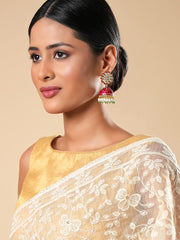 Yellow Chimes Earrings for Women Gold Toned Kundan Studded Beads Drop Meenakari Jhumka Earrings for Women and Girls