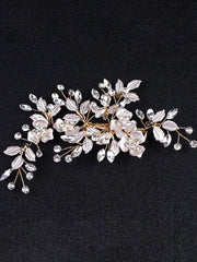 Yellow Chimes Bridal Hair Vine for Women and Girls Bridal Hair Accessories for Wedding Rosegold Headband Hair Accessories Wedding Jewellery for Women Floral Bridal Wedding Head band Hair Vine for Girls