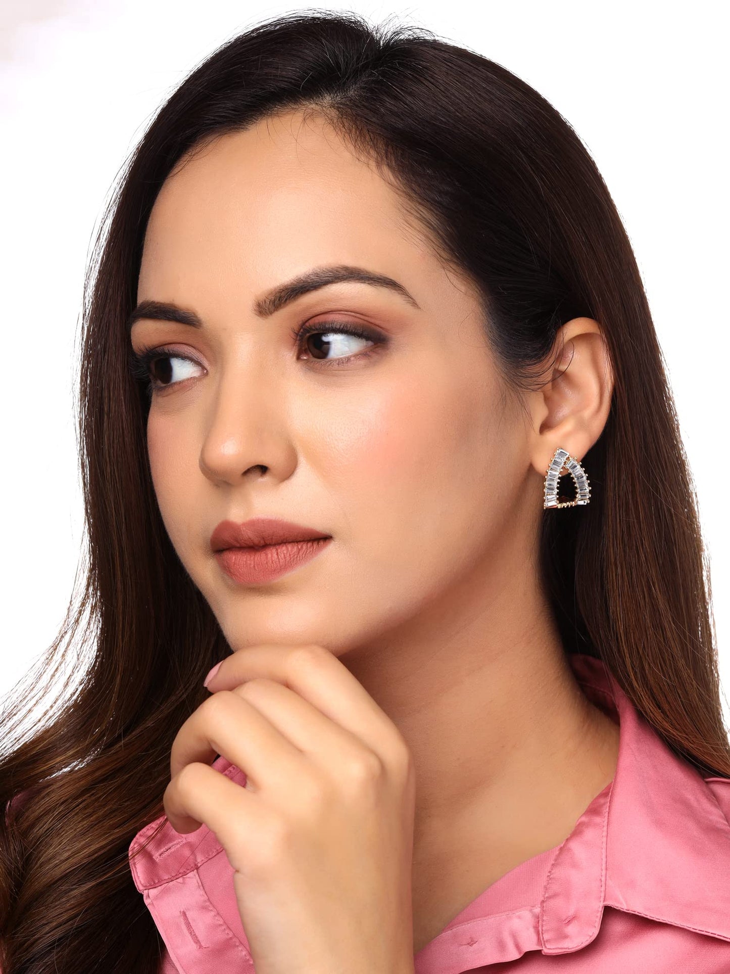 Yellow Chimes Earrings for Women and Girls Studs for Girls Gold Toned Crystal Studded Stud Earrings | Birthday Gift for girls and women Anniversary Gift for Wife