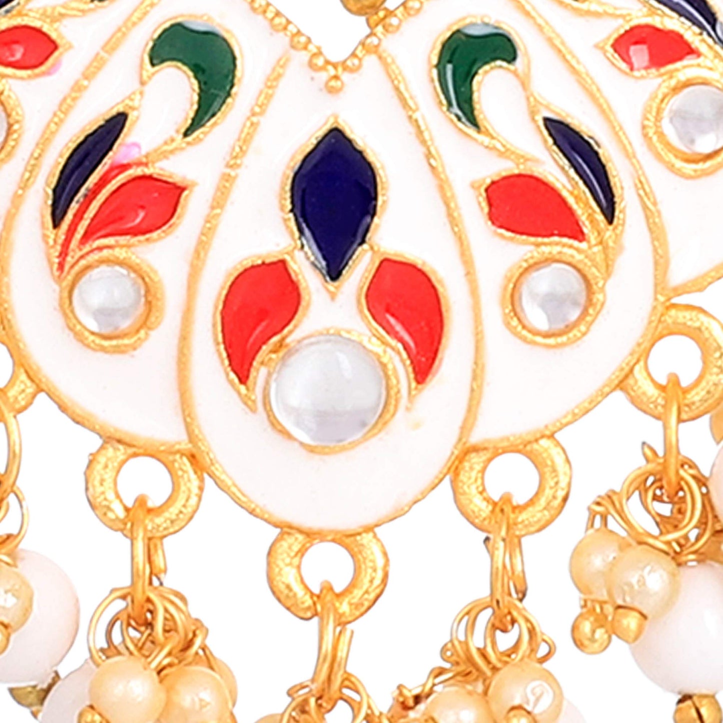 Yellow Chimes Beautifully Enamelled Stylish Gold Plated Meenakari Chandbali Earrings for Women and Girls…