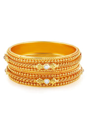 Yellow Chimes Latest Design Classic Look 2 Pcs Bangle Set Gold Plated Traditional Ethnic Bangles For Women And Girls (2.6)