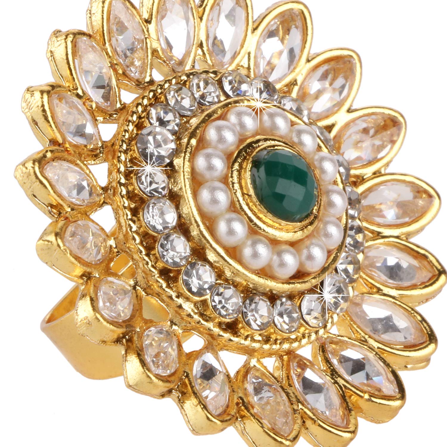 Buy Damani Gold Toned Traditional Openable Kundan Finger Ring - Ring for  Women 9014177 | Myntra