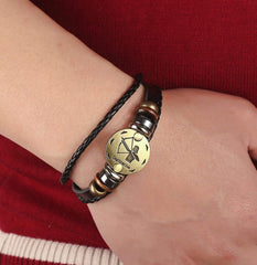 Yellow Chimes Zodiac Sign Constellation Handmade Brown Leather Bracelet for Men and Women/Unisex (Sagittarius)